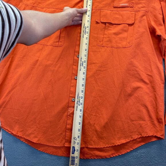 GH Bass & Co Explorer Men's Size XXL Orange Pocketed Fishing Shirt Long Sleeve. - Picture 5 of 12